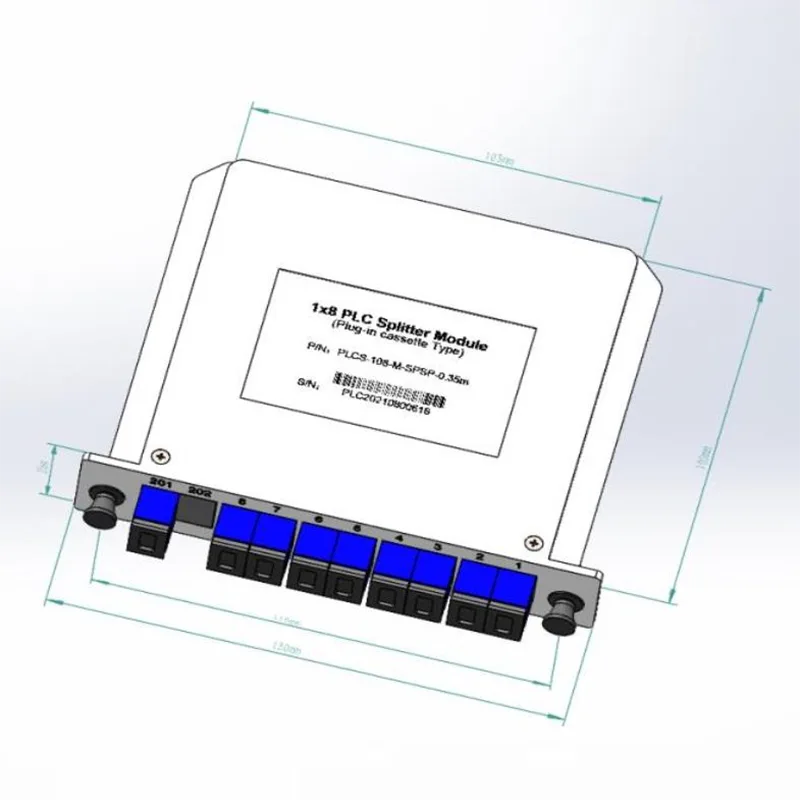 1 * 4 1 * 8 plc plug-in splitter ye-cassette